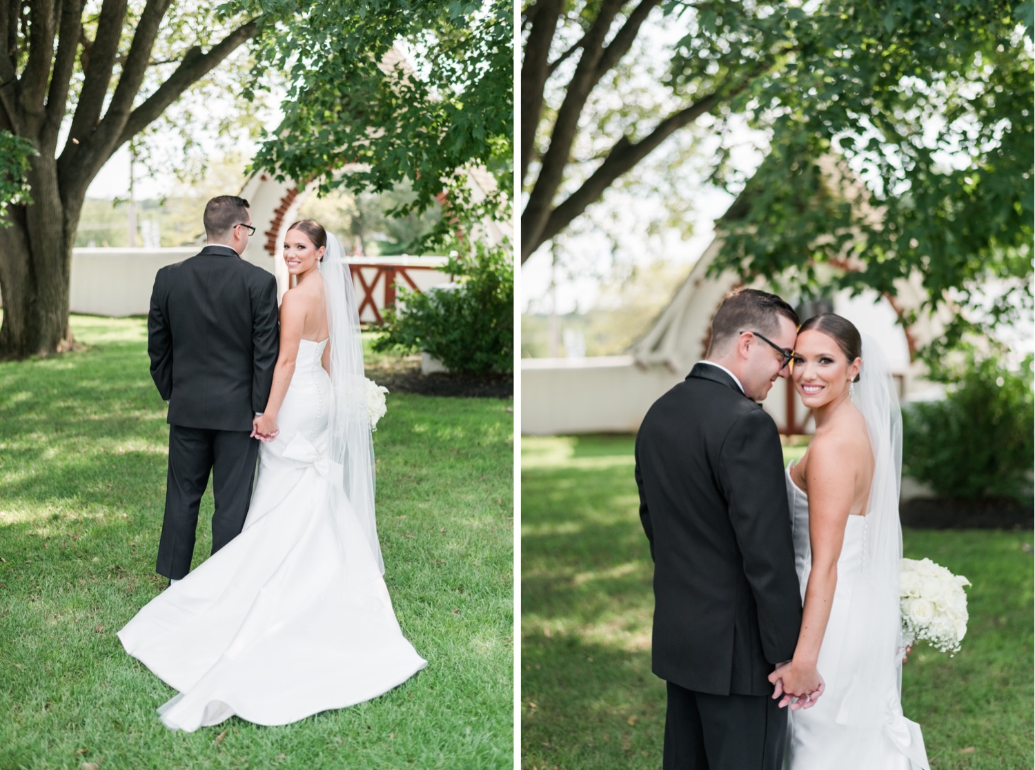 bride and groom portraits at normandy farms